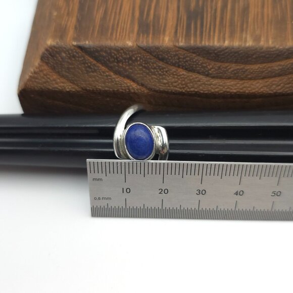 Size 6.5 Sterling Silver Lapis Lazuli Stone Ring A381 - Picture 6 of 7